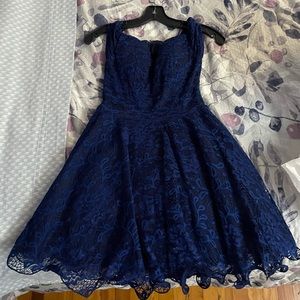 Blue Lace Mini Dress